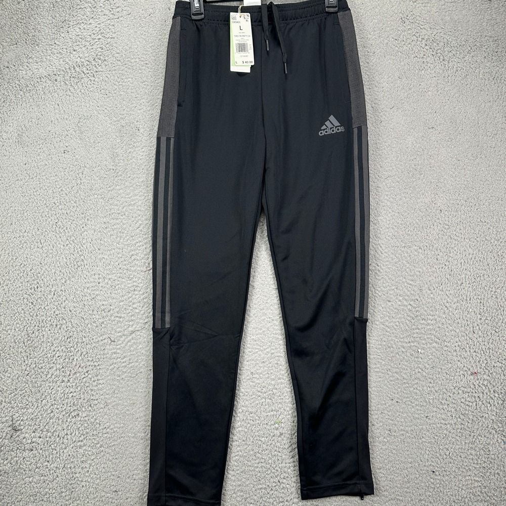 Adidas Aeroready Sweatpants Pants Boys Large Black Pull On Pocket Drawstring NEW